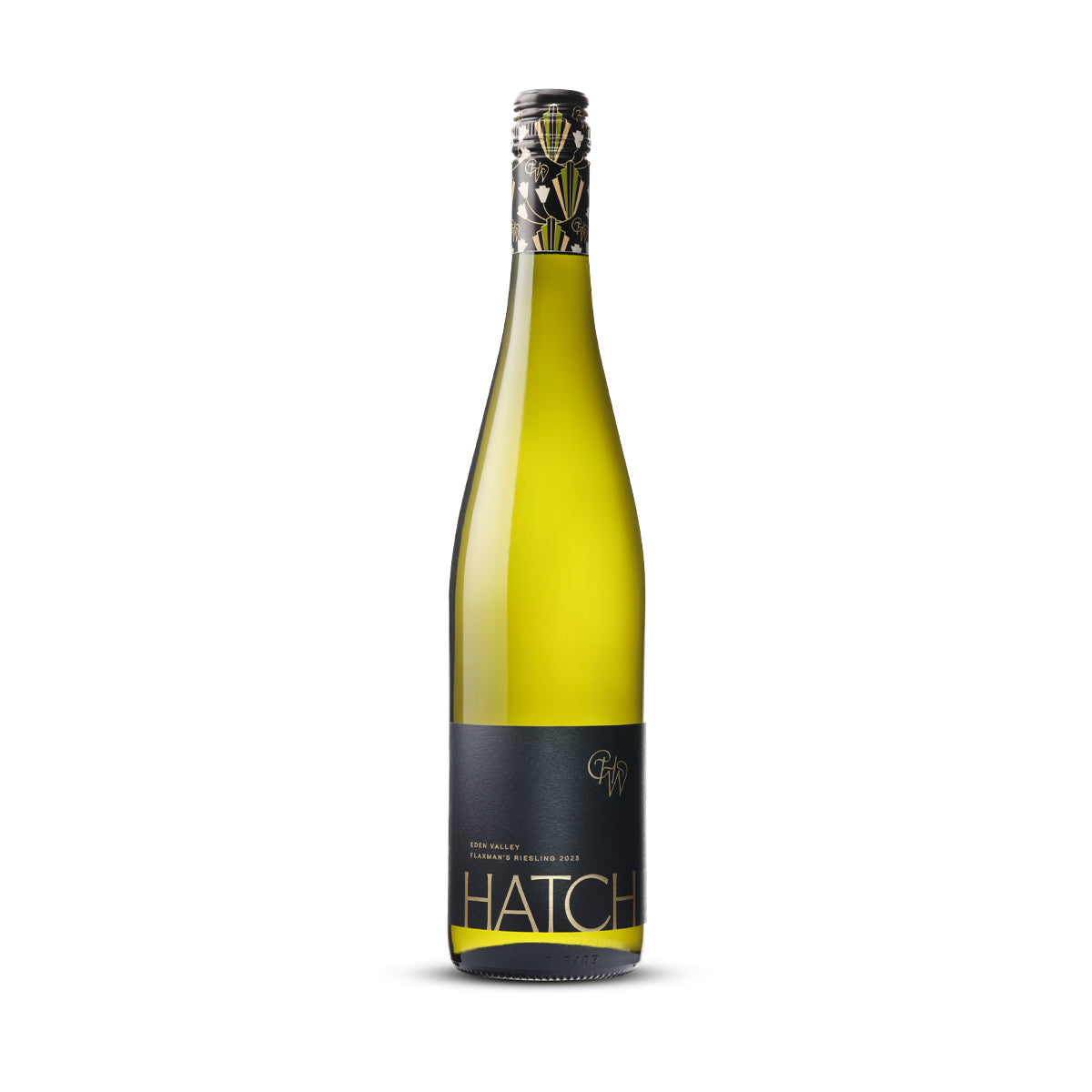 A bottle of Hatch Wines Eden Valley Flaxmans Riesling 2023, showcasing a premium cool-climate Riesling from the Eden Valley’s Flaxman’s subregion.