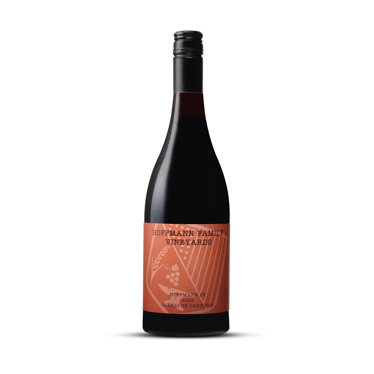 A bottle of Hoffmann DV Grenache Carignan 2022, showcasing a premium Grenache Carignan blend from the Barossa Valley’s Hoffmann Family Vineyards.